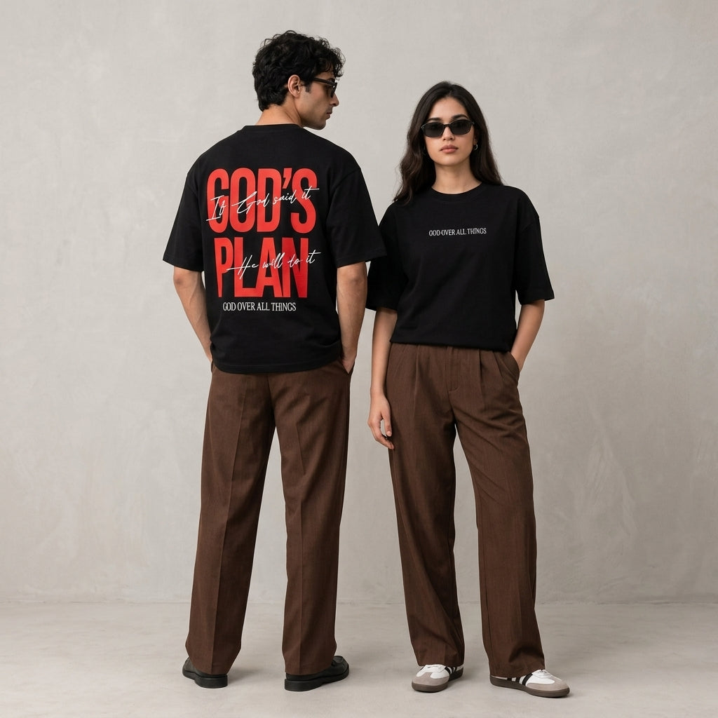 God Over All Things | Oversized Drop-Shoulder Tee – Black