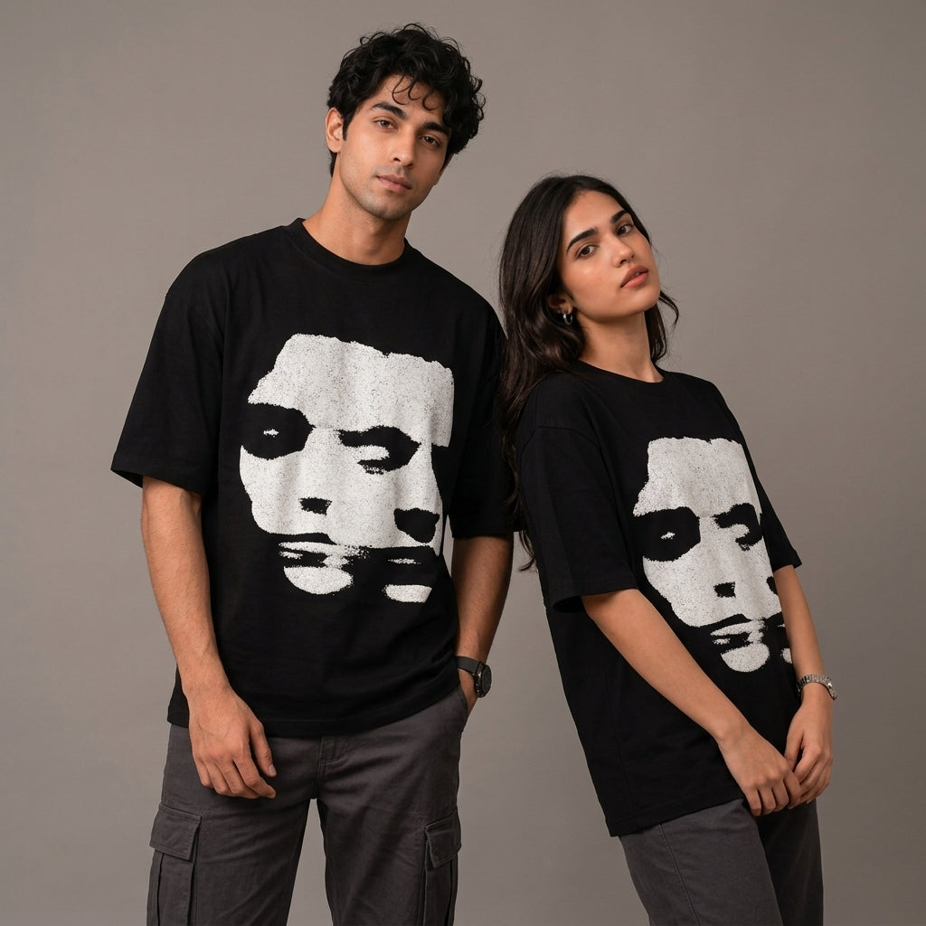 Dual Face Halftone | Oversized Graphic T-Shirt