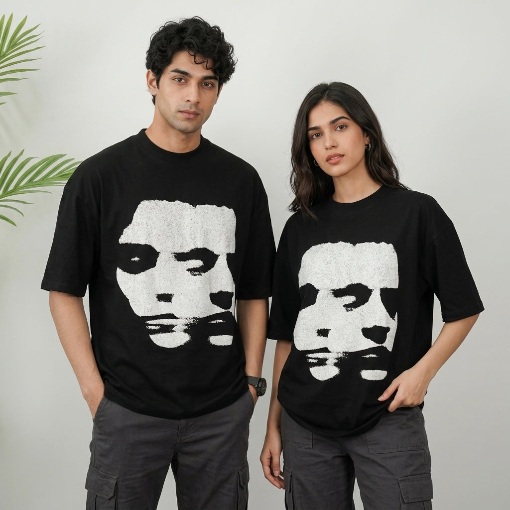 Dual Face Halftone | Oversized Graphic T-Shirt