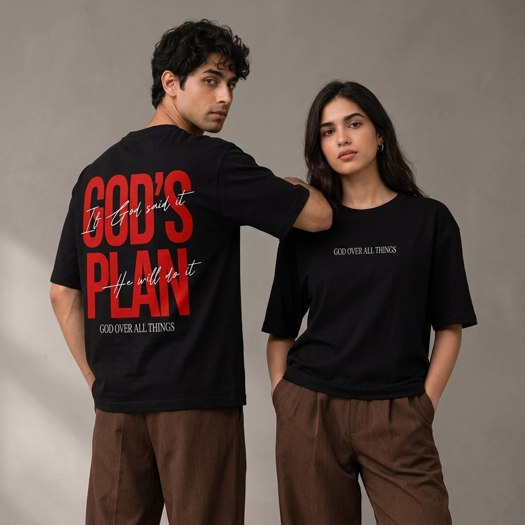 God Over All Things | Oversized Drop-Shoulder Tee – Black