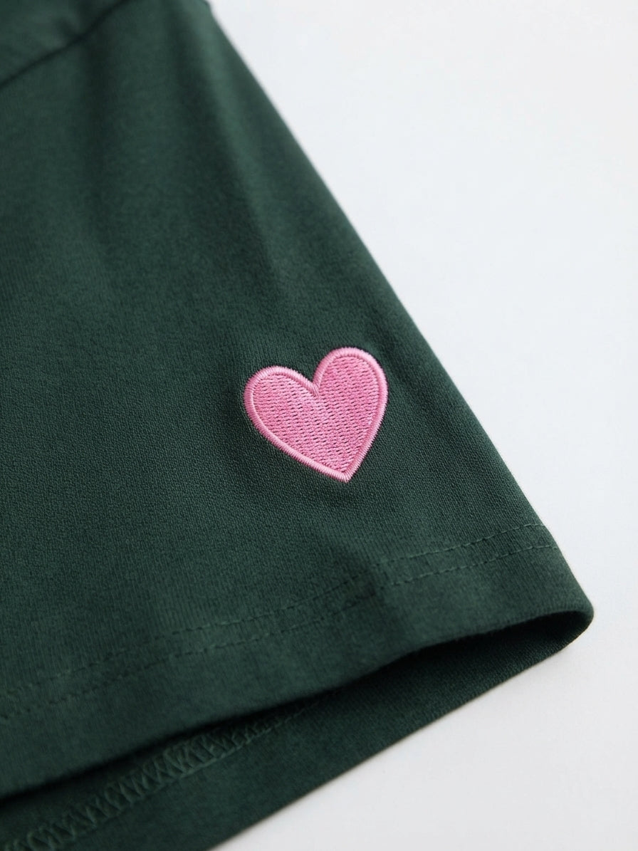 BE MINE Oversized Drop-Shoulder Tee – Forest Green